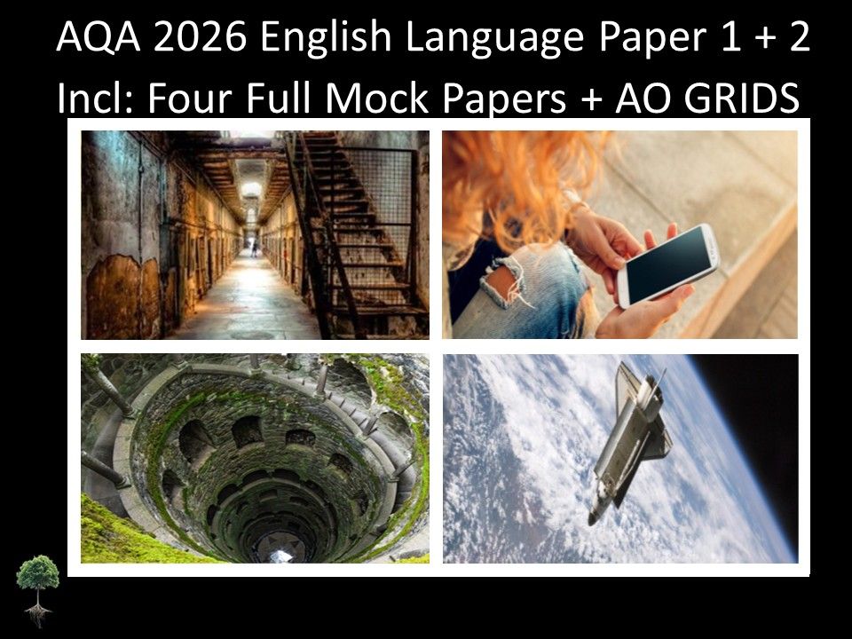Four AQA 2026 English Language Paper 1 + 2 Mocks | AO GRIDS