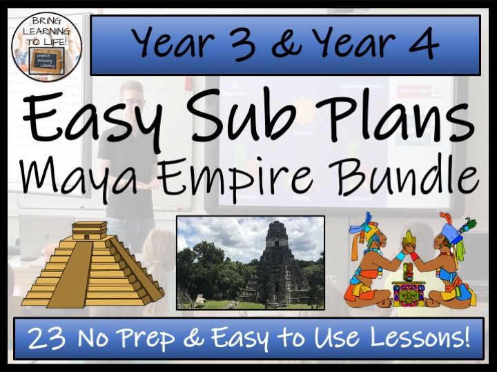 Emergency Sub Plans: Maya Empire Bundle | Year 3 or Year 4