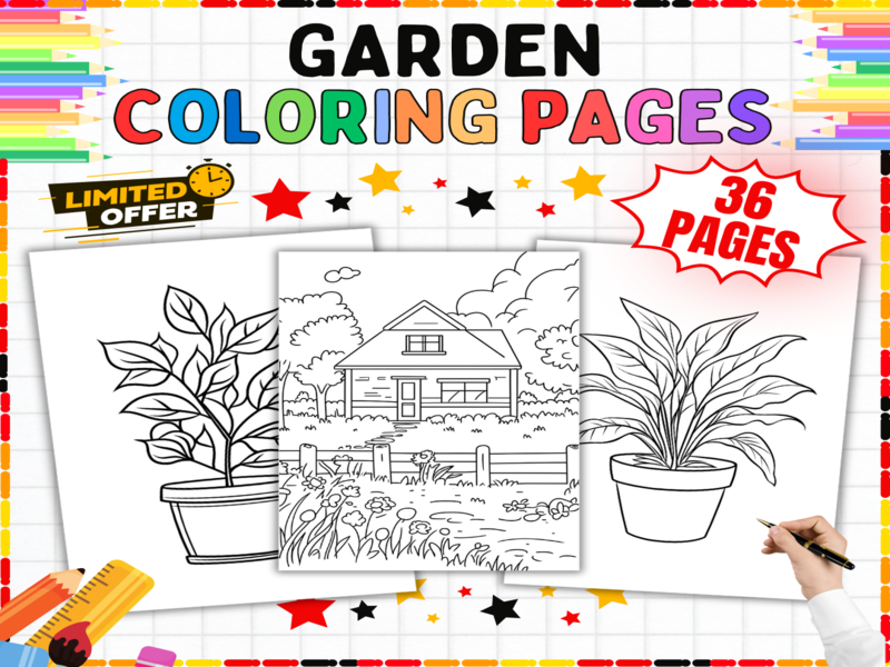 Garden Colouring Pages | 36 Nature & Plant Activities for Spring & Summer Fun