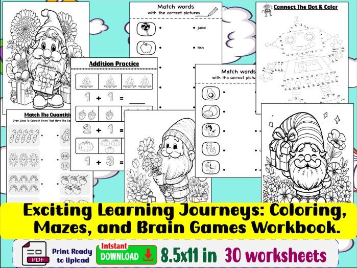 Exciting Learning:Coloring, Mazes, and Brain Games Workbook.