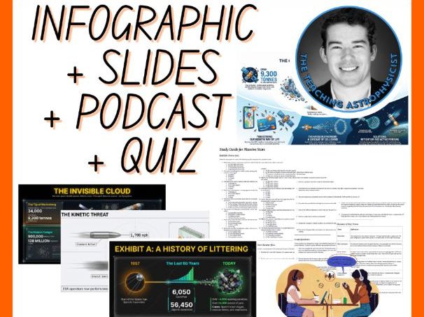Space Junk | Infographic + Slides + Podcast + Quiz | Space Science Set