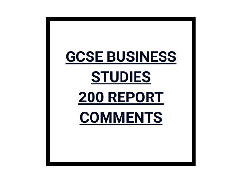 GCSE Business Studies Comment Bank – 200 Ready-to-Use Report & Feedback Comments