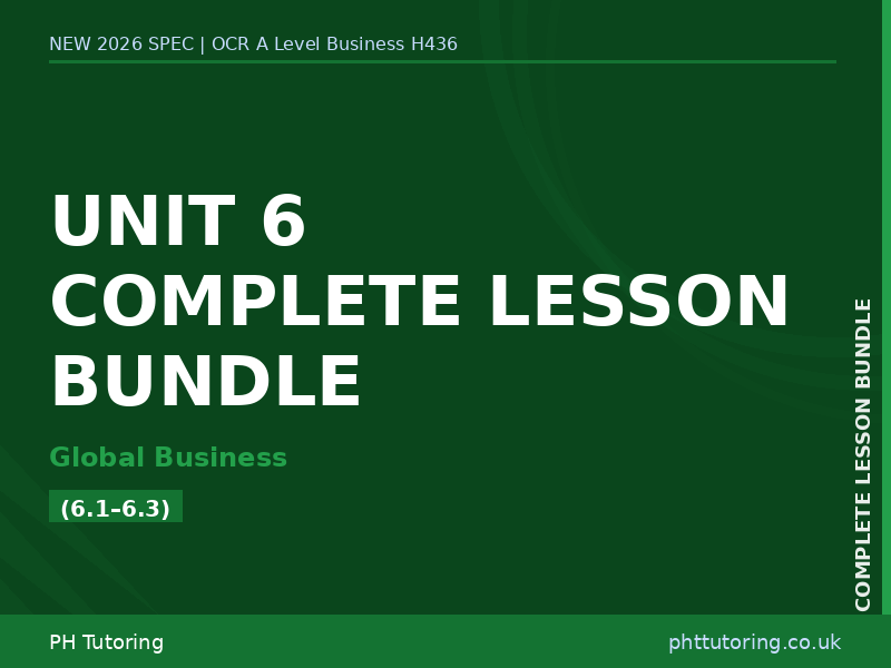 NEW 2026 OCR A Level Business H436 – Unit 6 – COMPLETE LESSON BUNDLE (6.1–6.3)