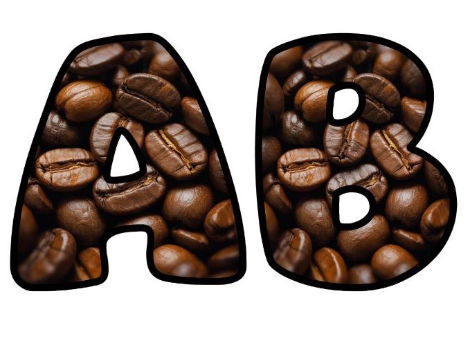 Coffee Bean Alphabet Letters | Classroom Display, A-Z 0-9 and Signs
