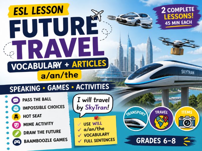 ESL Travel Unit: Vocab + Articles