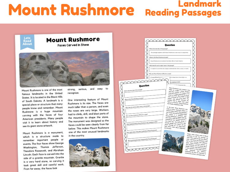 Mount Rushmore Reading Comprehension | Landmark Reading Passage & Questions