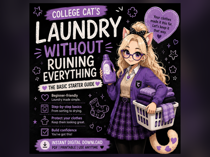 Laundry Life Skills for Teens | Beginner Clothing Care & Washing Guide PDF