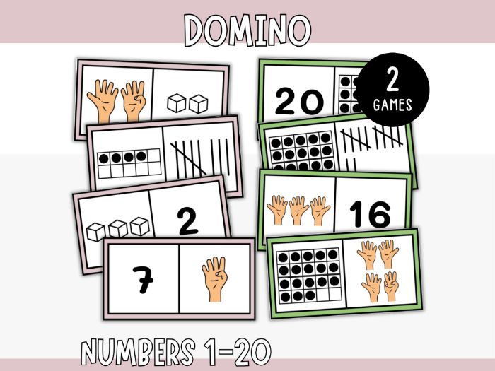 Domino Numbers 1-20 - Match Quantities (2 Games)
