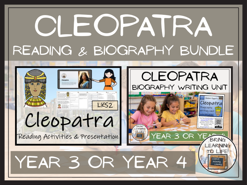 Cleopatra Reading Comprehension & Biography Bundle | LKS2