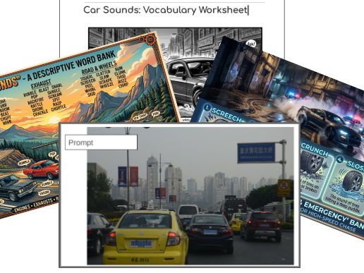 GCSE, Descriptive Writing Unit: Car Vocabulary (Differentiated)