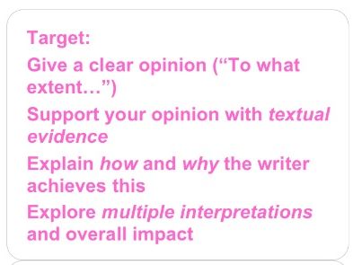 Marking Targets - Edexcel Language Paper 1