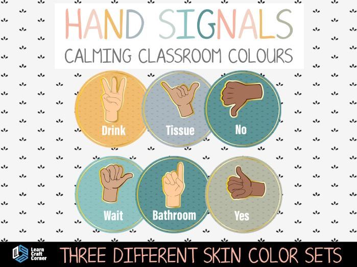 Classroom Hand Signals | 14 Non-Verbal Communication Signs | Editable Display | EYFS & KS1
