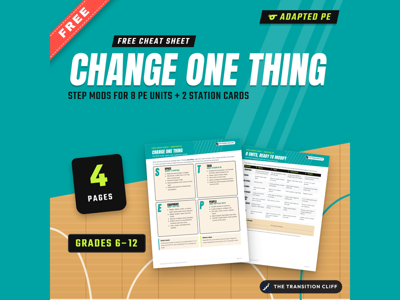 Adapted PE Modifications Cheat Sheet: STEP Model