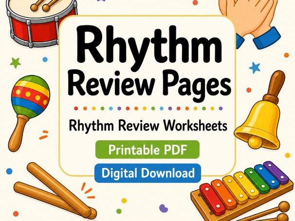 Rhythm Review Activity Worksheets for Kids