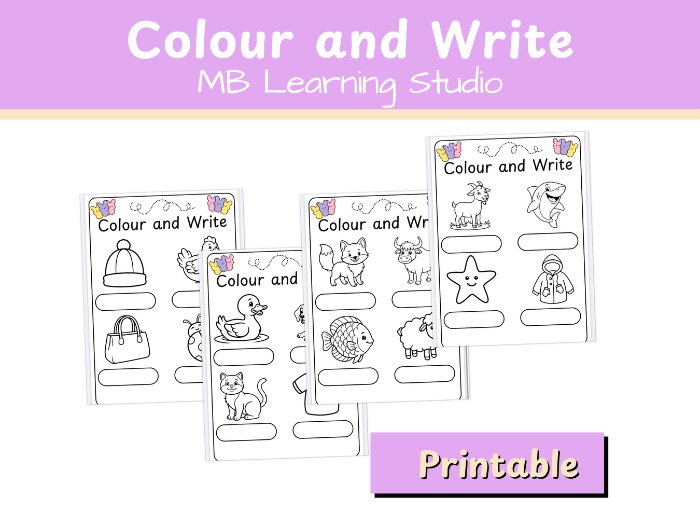 Easter Colour and Write Worksheets – Phase 2 & Phase 3 Phonics Activity