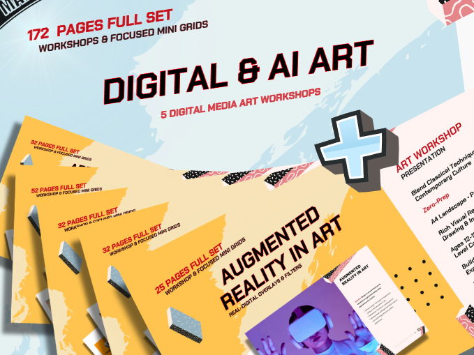 Digital & AI Art Mega Collection | KS3 KS4 GCSE | Middle & High School | 5 Art Workshops