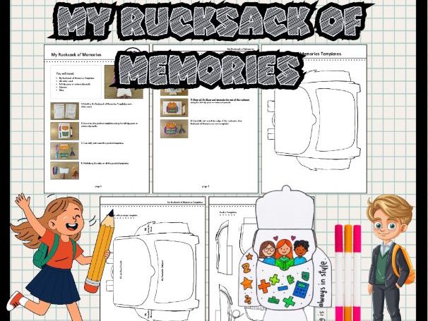 Back to School Memory Backpack Craft – All About Me Writing Activity