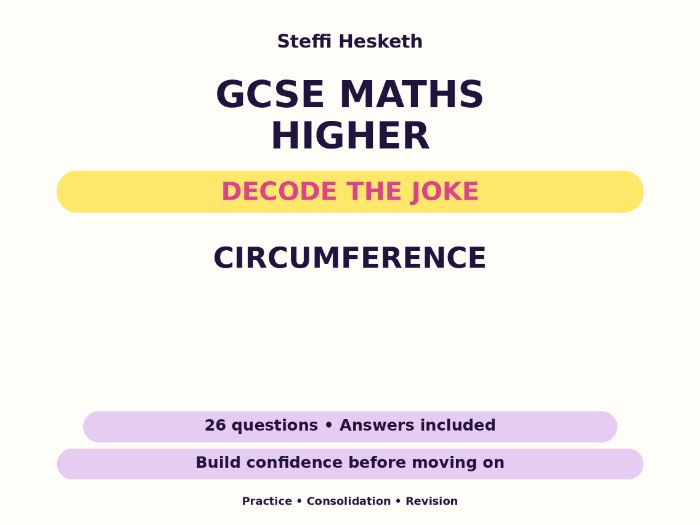 Circumference | GCSE Decode the Joke + Answers