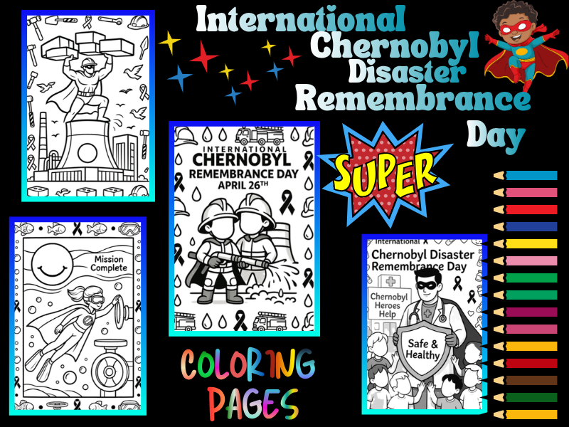 International Chernobyl Disaster Remembrance Day Brave Superhero Coloring Pages