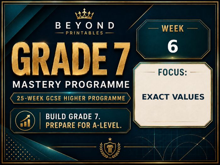 Grade 7 GCSE Higher Maths Week 06: Exact Values | Mastery Retrieval Practice Pack