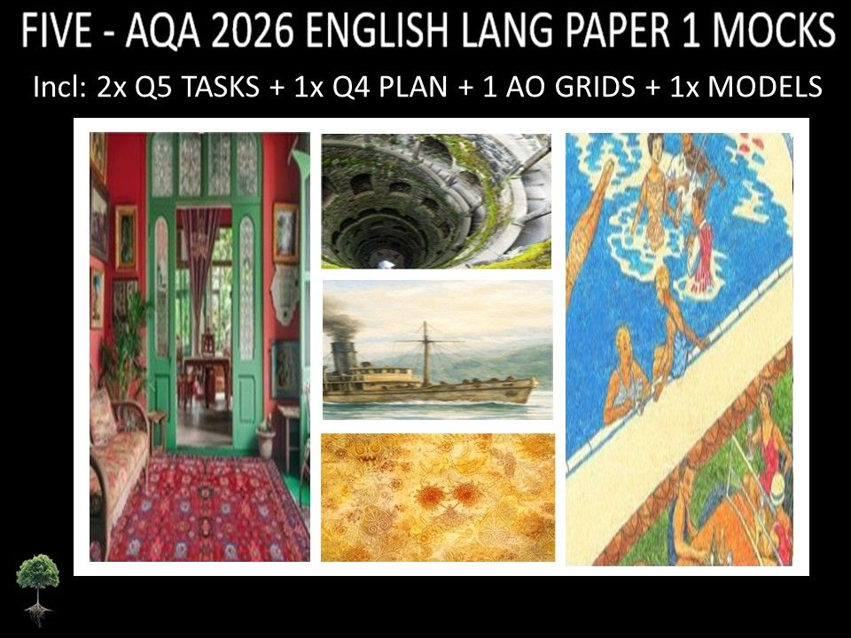 FIVE - AQA PAPER 1 | 2026 FULL MOCKS | Q5 TASKS | Q4 PLAN |AO GRIDS | MODELS