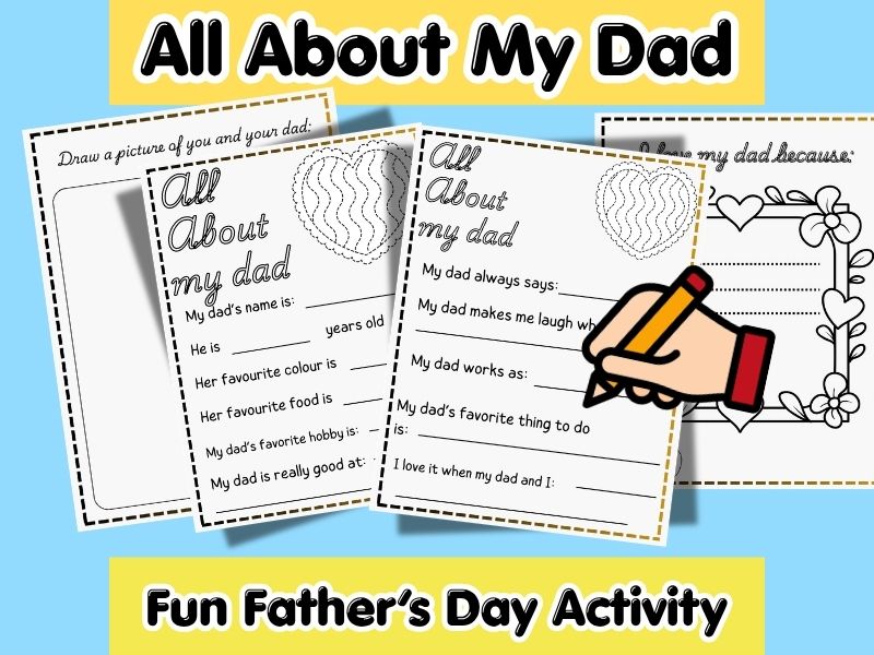 All About My Dad Questionnaire: Fathers Day Interview & Questionaire - Preschool