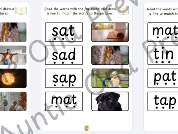 FREE Phase 2 Phonics Blending Worksheets (SAT) – CVC Words