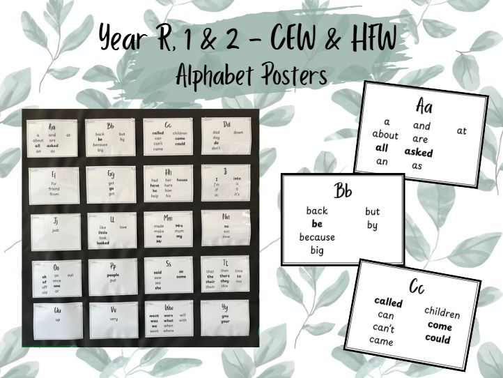 Reception, Year 1 and Year 2 HFW and CEW - Alphabetical Posters