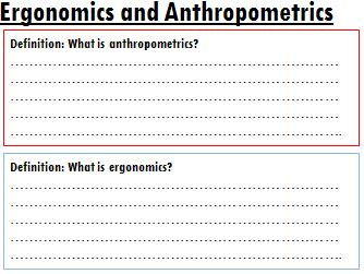 Ergonomics and Anthropometrics