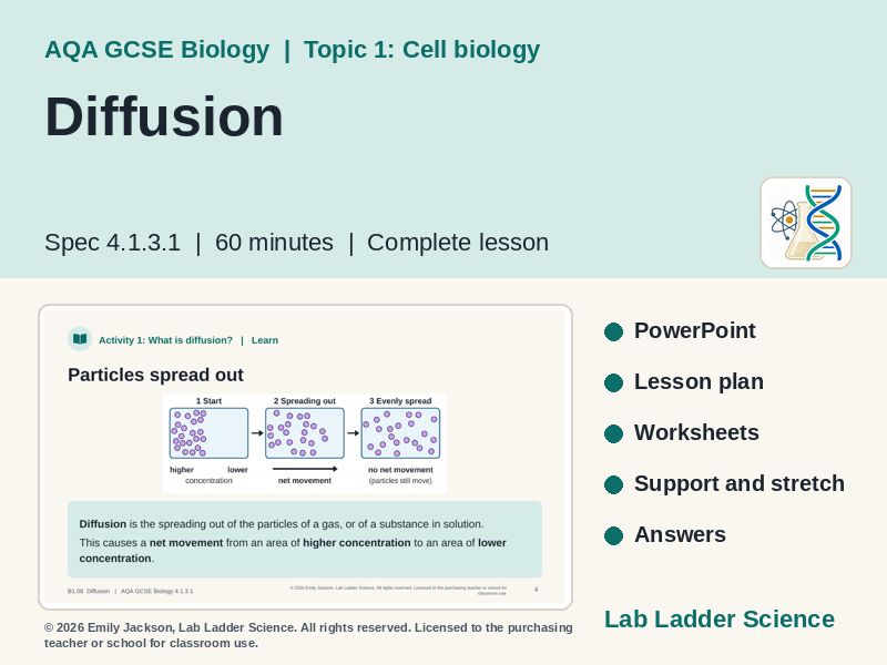 B1-08 Diffusion in Cells: AQA GCSE Biology