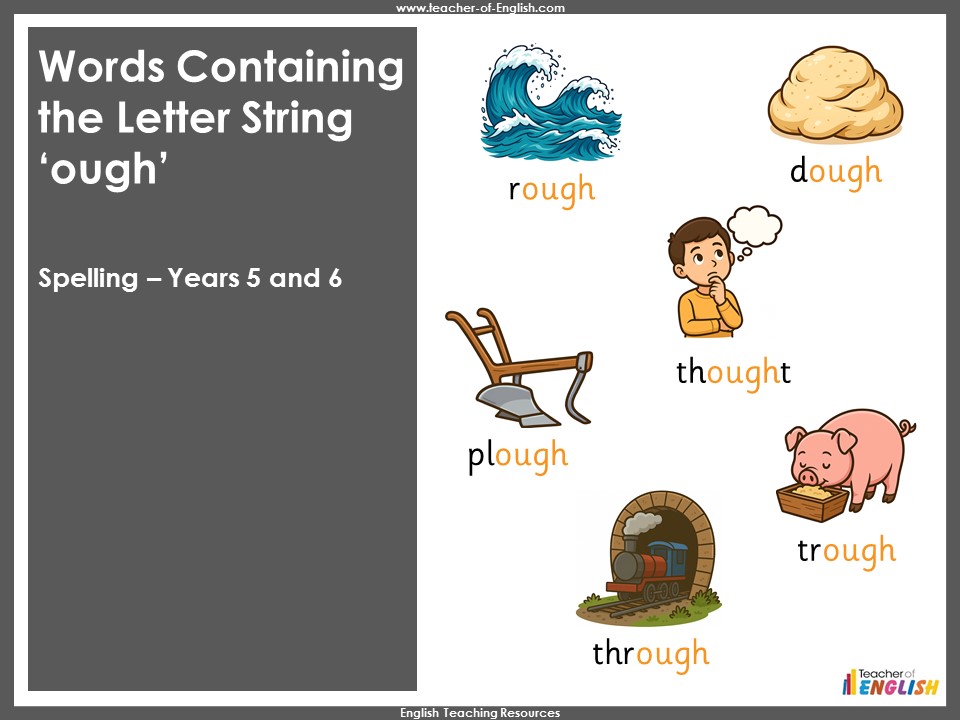 Words Containing the Letter String 'ough' - Years 5 and 6