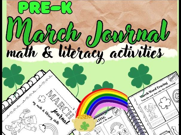 March Pre-K Journal | Literacy & Math Activities