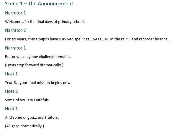 Year 6 Leavers - The Traitors - Funny - Editable