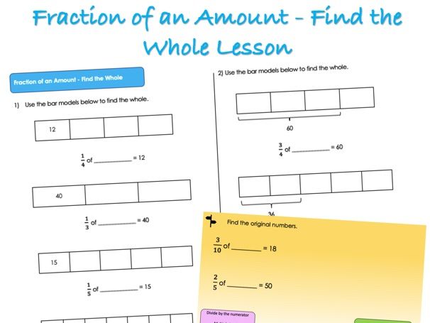 Year 6 Fractions (B) - Find the Whole Lesson