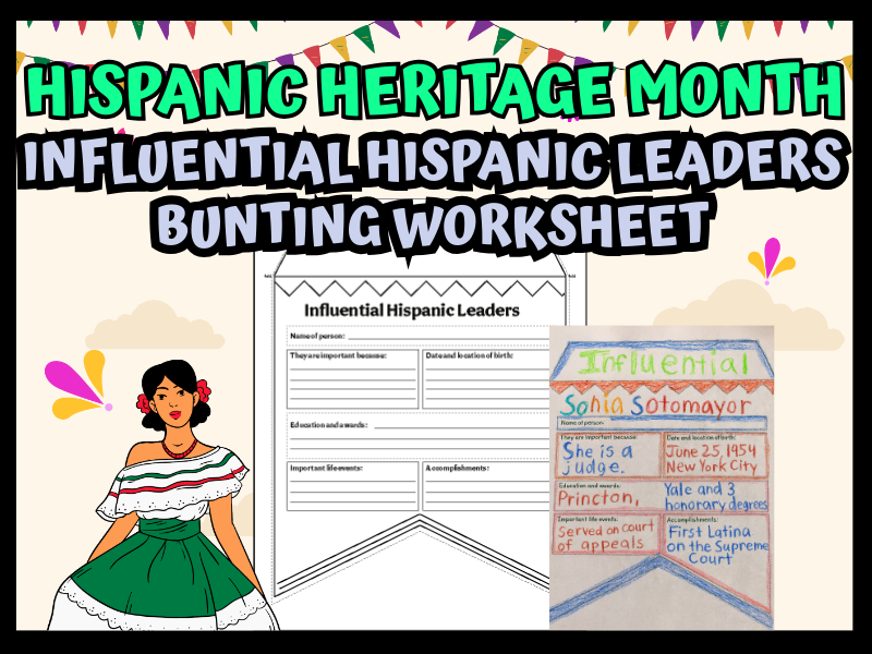 Hispanic Heritage Leaders Bunting | Biography Research & Writing