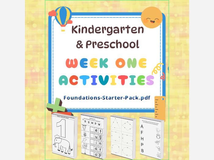 Kindergarten & Preschool Worksheets – Week 1
