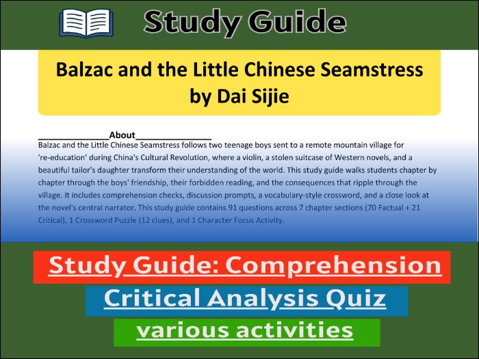 Balzac and the Little Chinese Seamstress - Study Guide , Comprehension Test