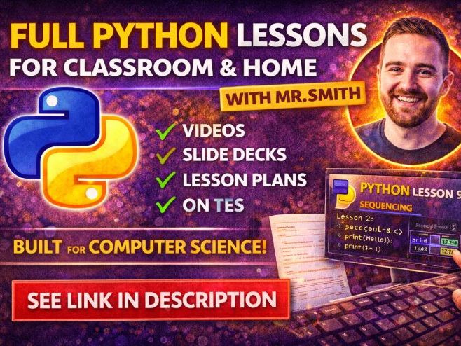 FREE Python Programming Full Lesson Series KS3 & KS4 Computer Science Digital You Tube lessons