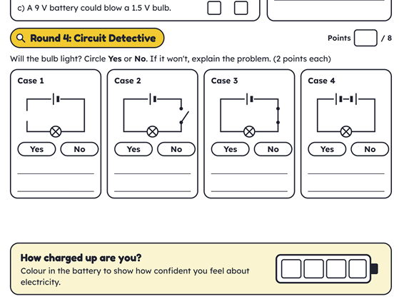 Year 6 - Electricity Quiz