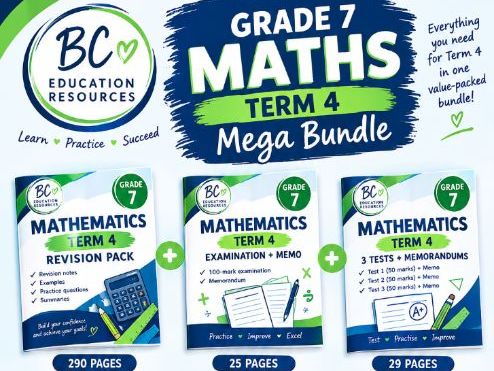 Grade 7 Maths Term 4 Mega Bundle
