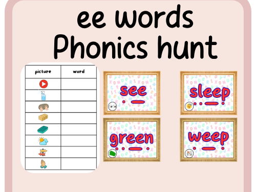 ee words- phonics hunt- contiuous provision