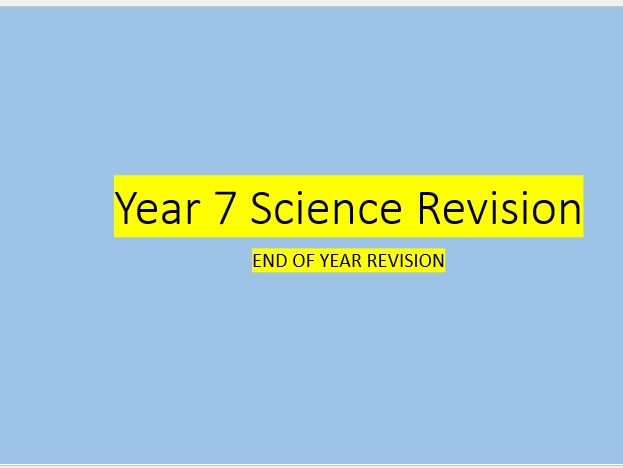 Year 7 Science Revision