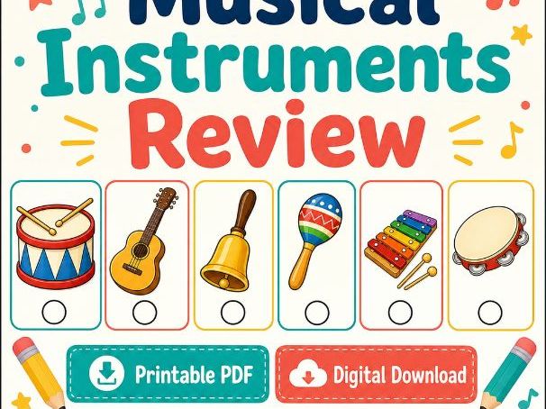 Musical Instruments Review Worksheets