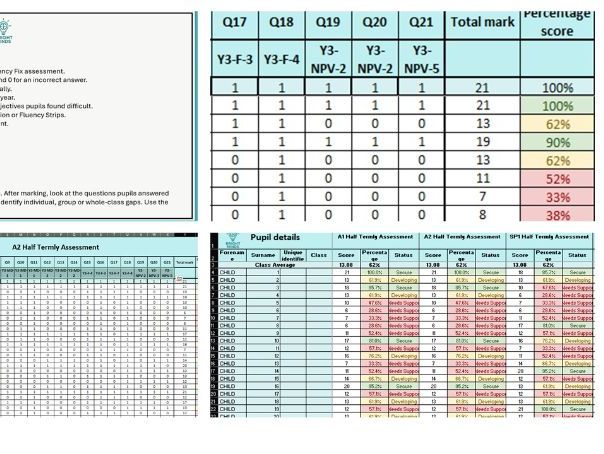 Year 3 Arithmetic Assessment Tracker | Half-Termly Maths Fluency Tracker | Excel