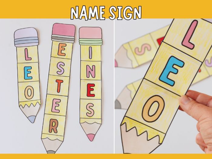 Printable Pencil Name Sign Craft for Kids