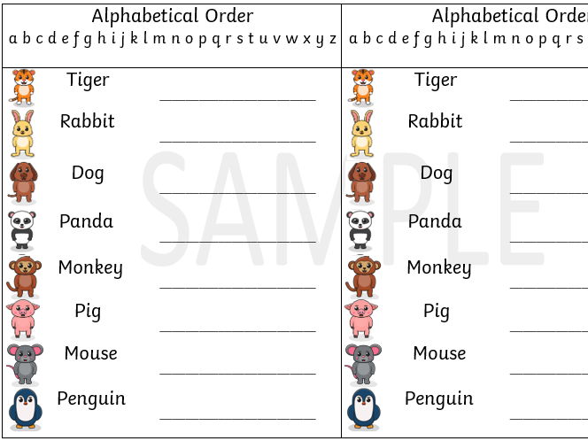 Alphabetical Order - Animals | Teaching Resources