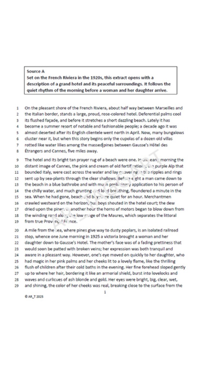 One AQA 2026 GCSE English Language Paper 1 Mock | Q5 Tasks-(Fit ...