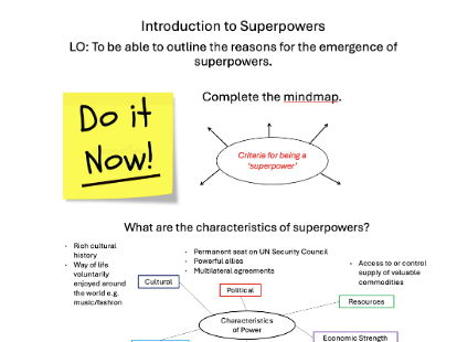 L1 SuperPowers Intro - Edexcel IA2 Geo SuperPowers