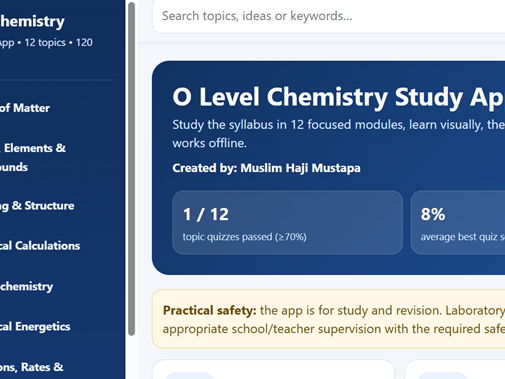 Offline Chem study App