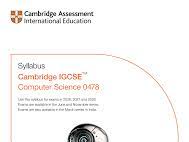 Cambridge IGCSE Computer Science 0478 Programming pack